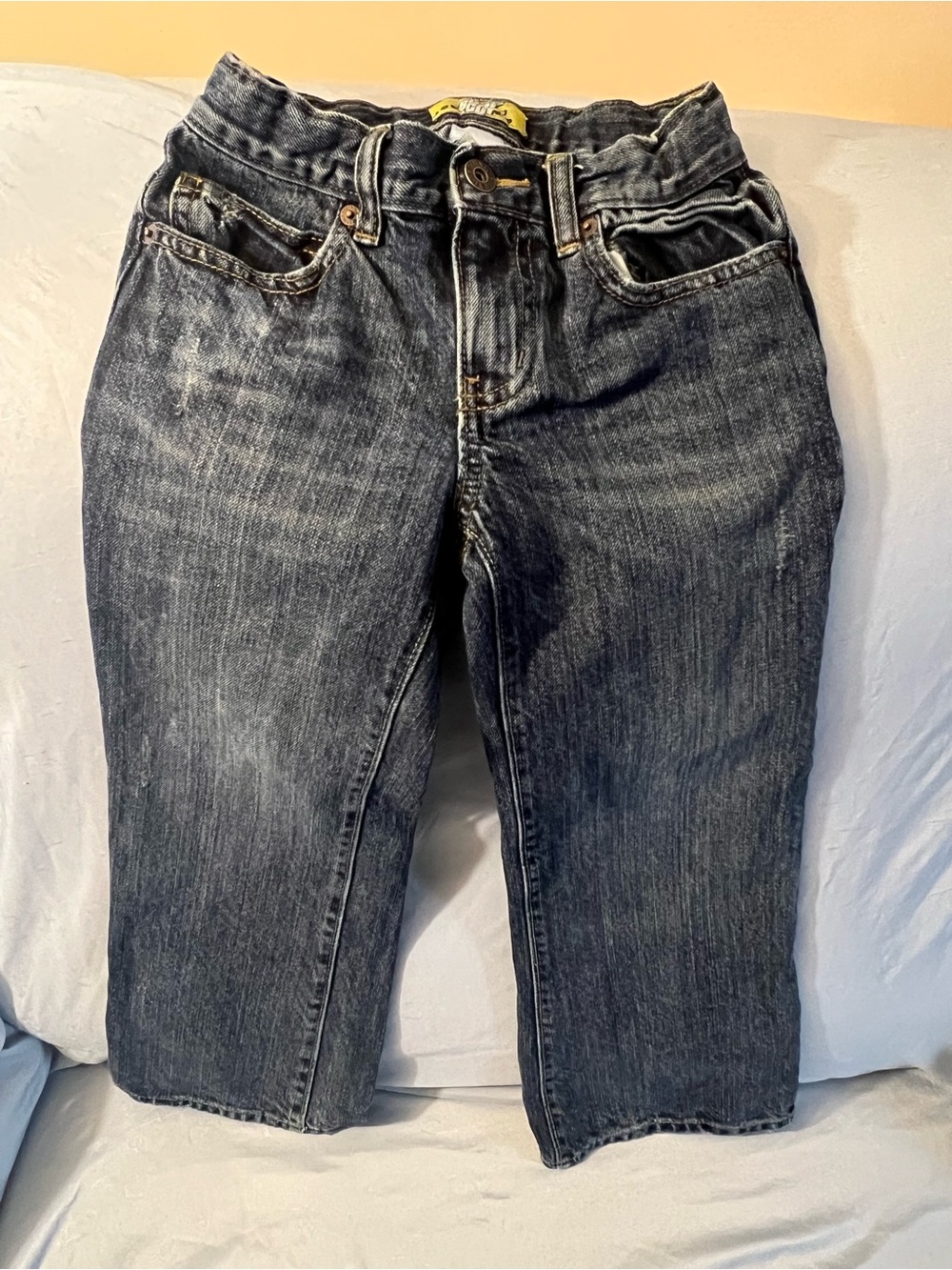 Old Navy Dark Blue Denim Bootcut Jeans with destroyed pattern